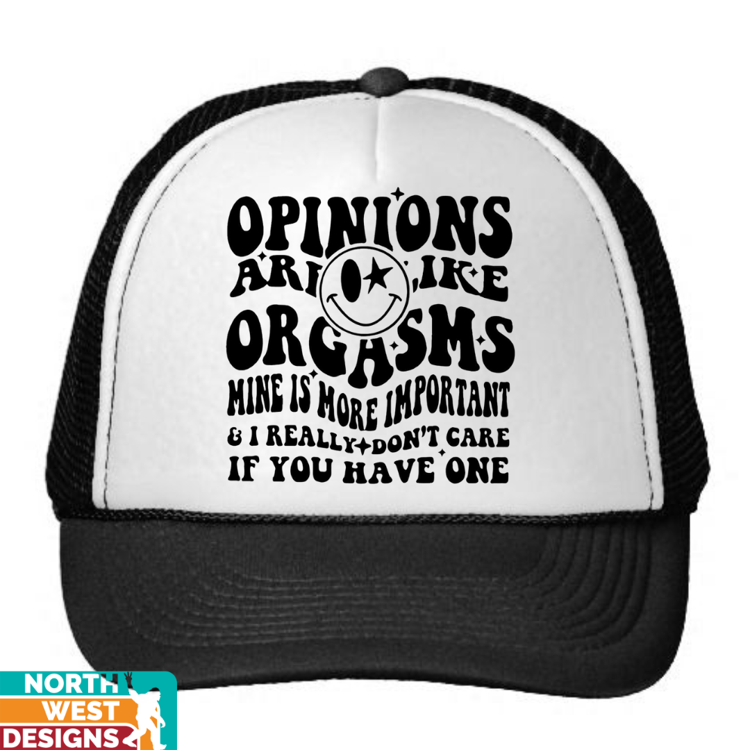 Opinions are like Orgasms hat