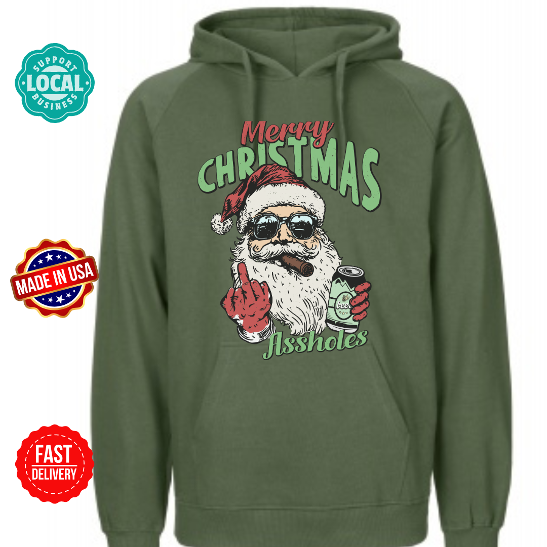 Merry Christmas Assholes handmade sweatshirt