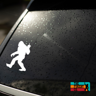 Sasquatch with middle finger car decal