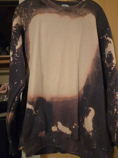 BLANK crewneck bleached handmade hoodie (pick design on live)