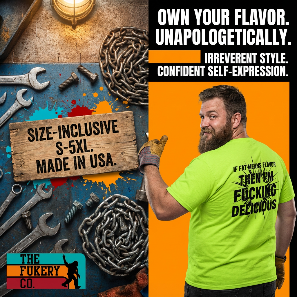 If Fat Means Flavor I'm Fucking Delicious Tee | Funny Blue Collar Work Shirt | The Fukery