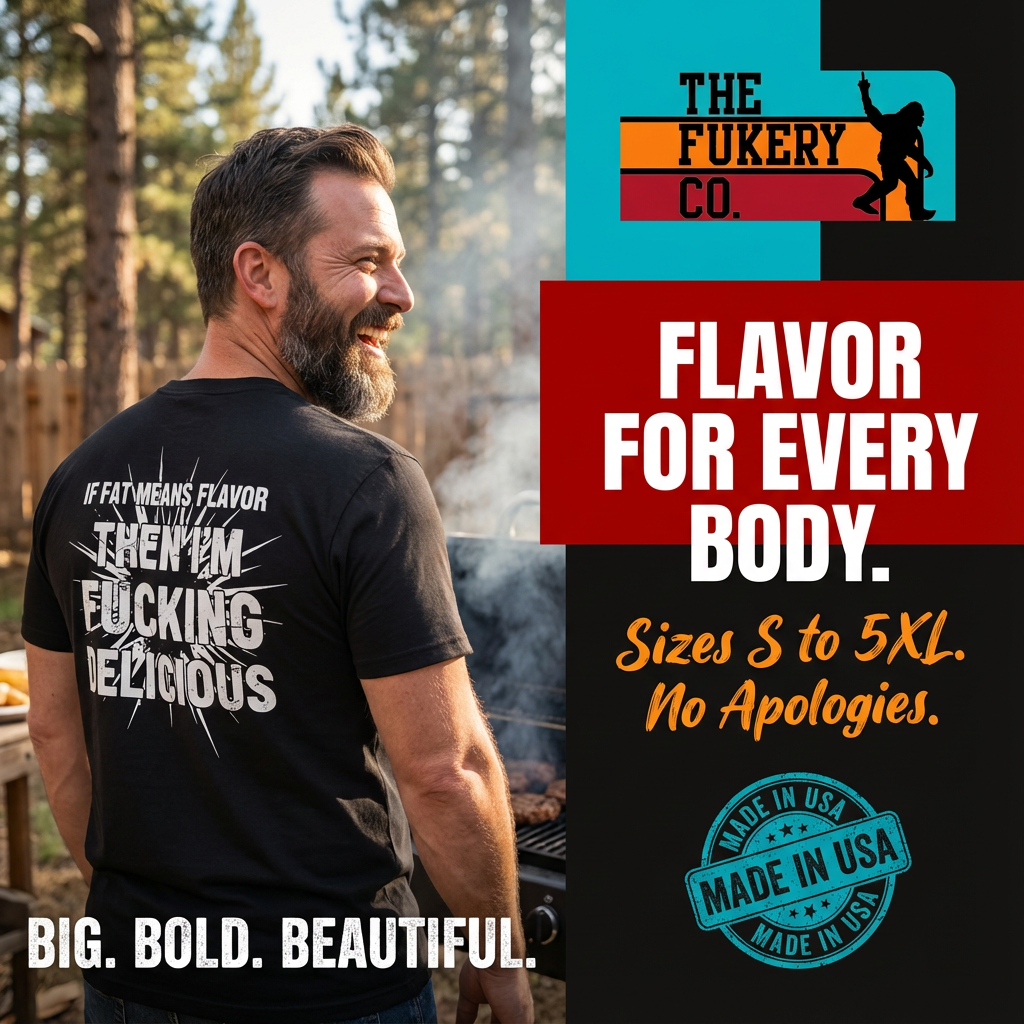 If Fat Means Flavor I'm Fucking Delicious Tee | Funny Blue Collar Work Shirt | The Fukery