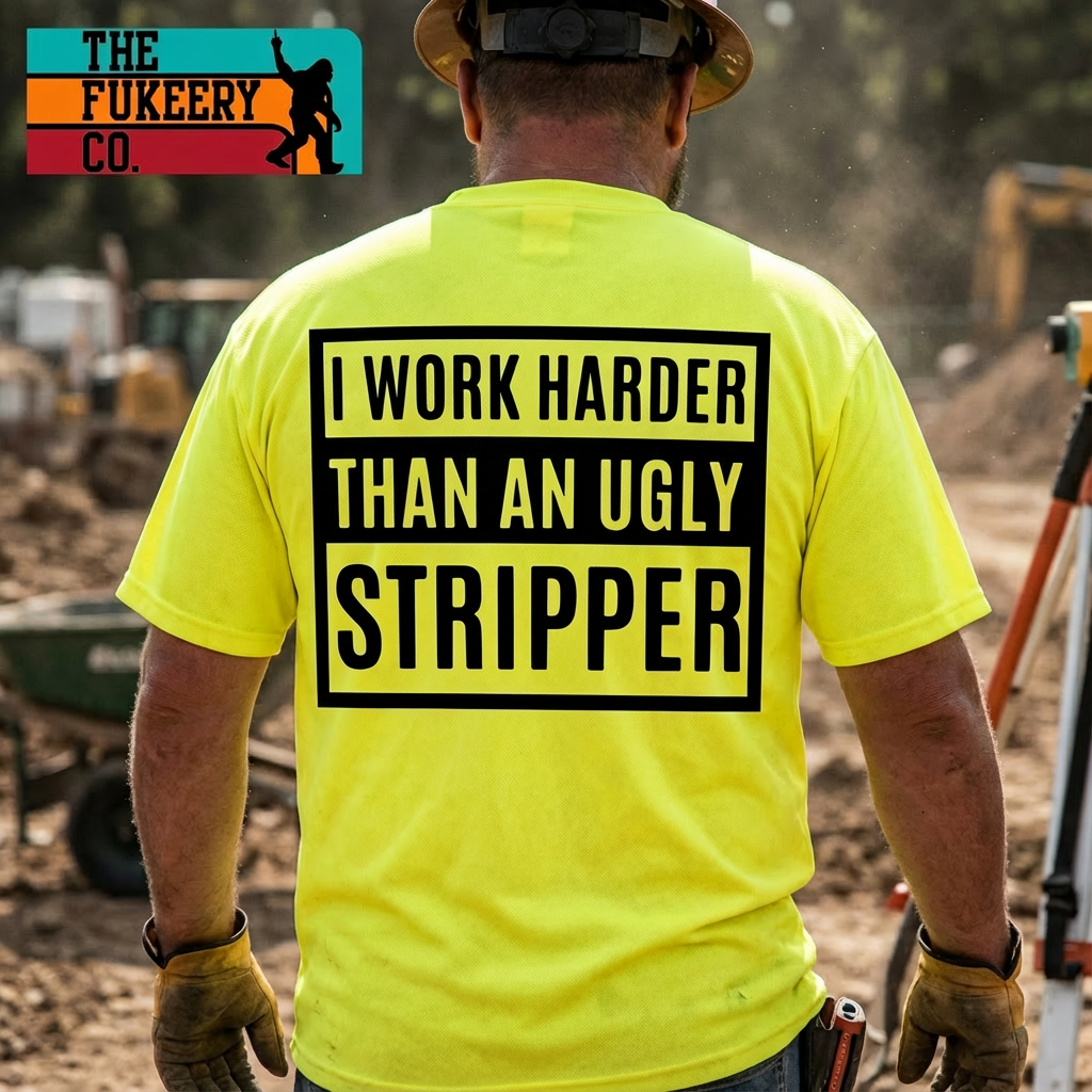 I Work Harder Than an Ugly Stripper Shirt | Sarcastic Adult Humor Shirt