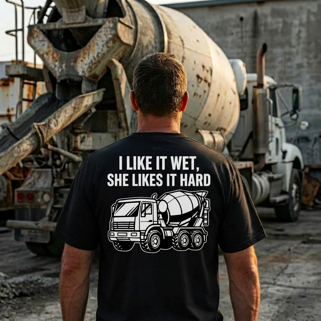 I Like It Wet, She Likes It Hard T-Shirt | Blue Collar Collection | The Fukery