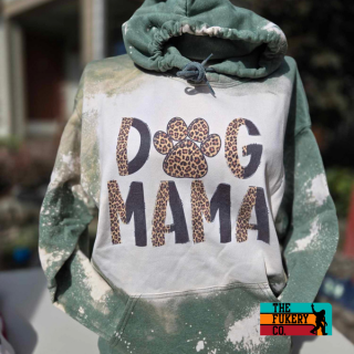 Dog Mom bleached handmade hoodie