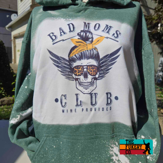 Bad Mom's club bleached handmade hoodie