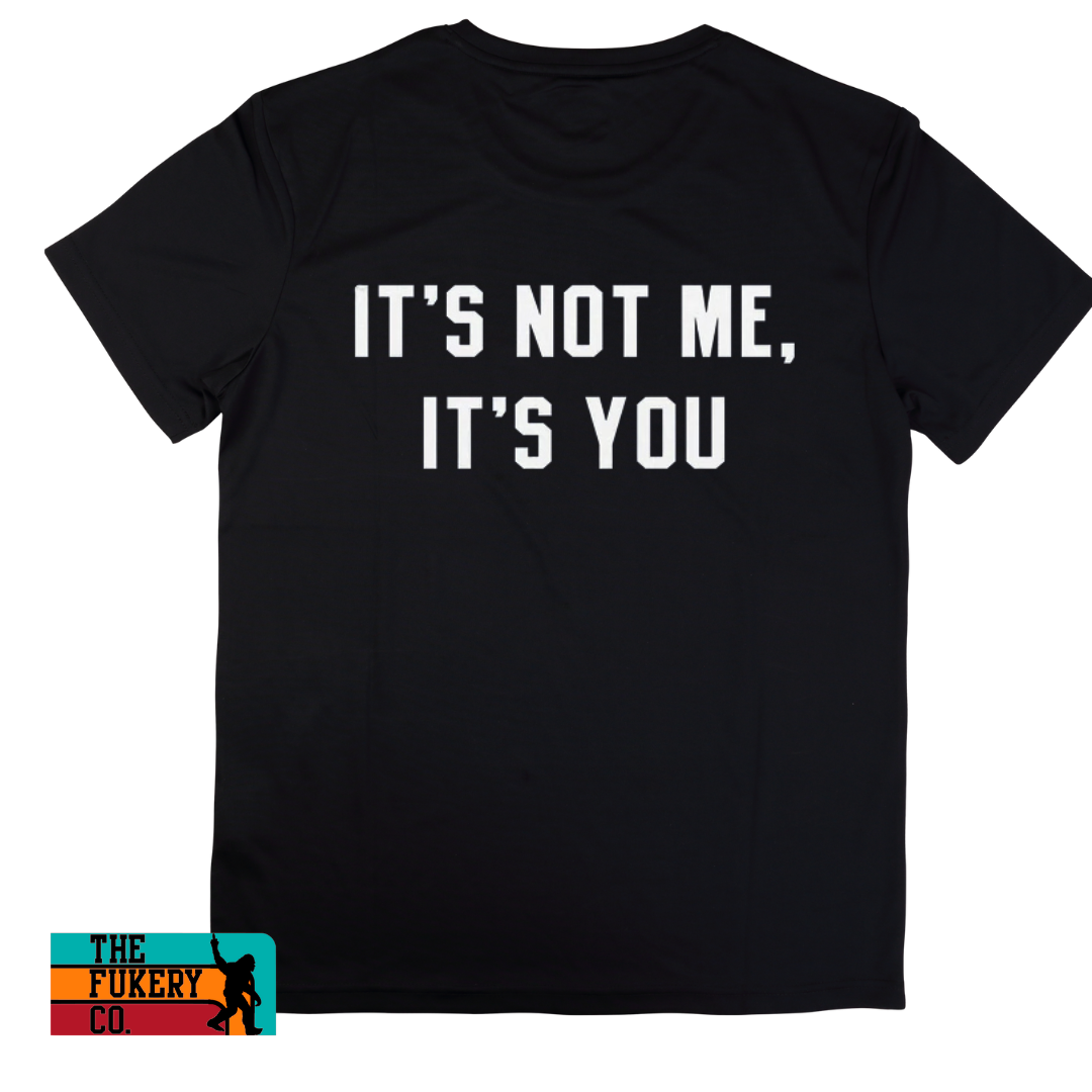 it's not me, its you black shirt, snarky graphic tee, sarcastic shirt, unisex black shirt